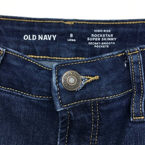 Old Navy Women's Jeans Rockstar Super Skinny Jeans High Rise size 8L length 29" - Picture 3 of 7